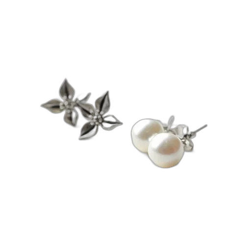 jewelry, two, pairs, earrings, displayed, white, surface, first transparent PNG cut-out