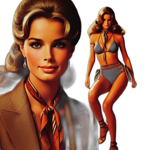 comic book art, concept art, photorealistic, earth tones, two, women, one, brown transparent PNG cut-out
