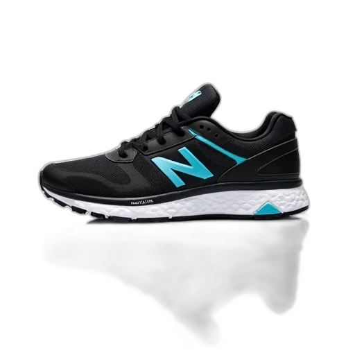 shoes, 3d render, black, white, sneaker, blue, logo, side transparent PNG cut-out