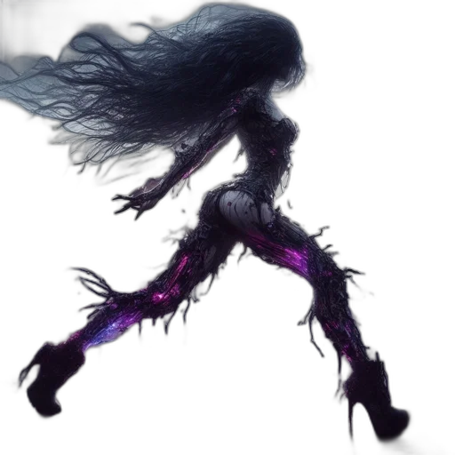 hair, creature, dress, dragon, concept art, fantasy art, cyberpunk, comic book art transparent PNG cut-out