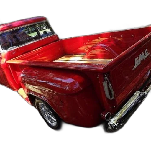 car, furniture, 3d render, photorealistic, classic, red, gmc, pickup transparent PNG cut-out
