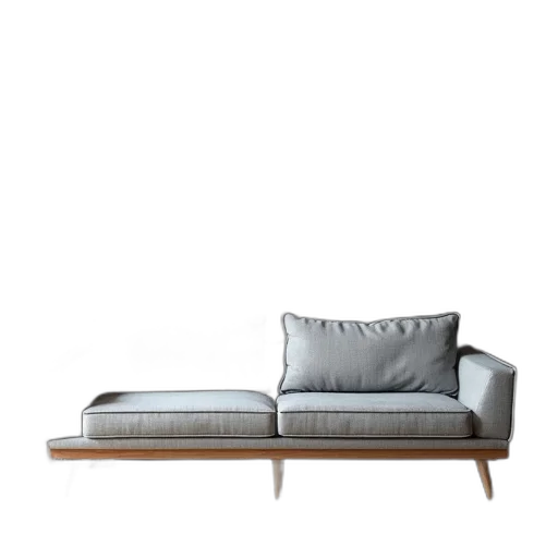 furniture, 3d render, photorealistic, monochrome, earth tones, gray, modern, couch transparent PNG cut-out