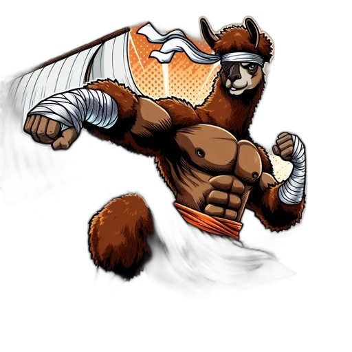 animal, staff, weapon, concept art, comic book art, fantasy art, pixel art, muscular transparent PNG cut-out