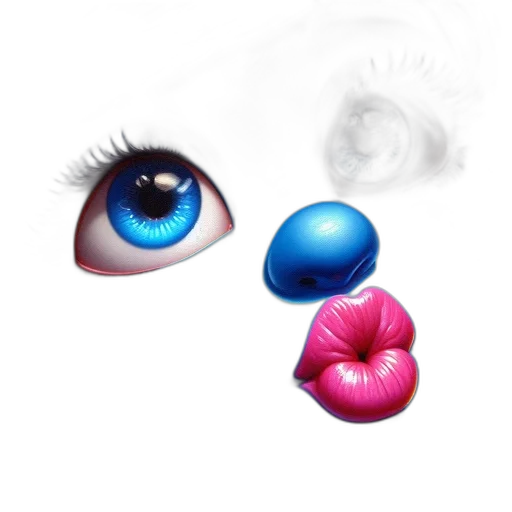 face, jewelry, mask, photorealistic, concept art, 3d render, pixel art, blue transparent PNG cut-out