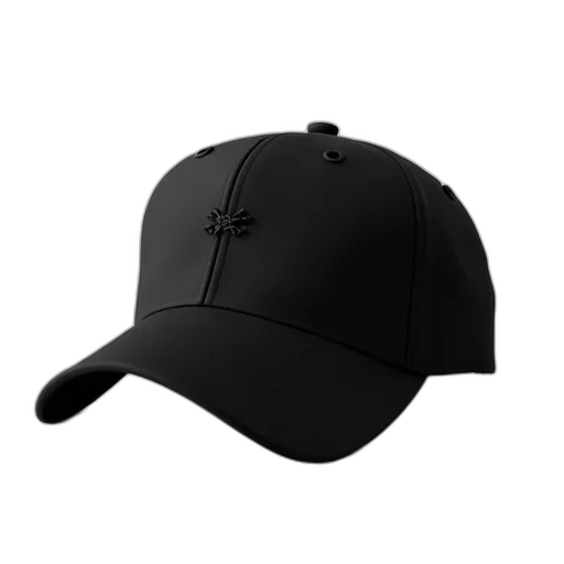 hat, crown, 3d render, photorealistic, black, baseball, cap, curved transparent PNG cut-out