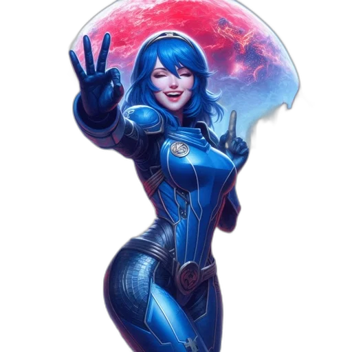 robot, comic book art, concept art, fantasy art, cartoon, outer space, blue, futuristic transparent PNG cut-out