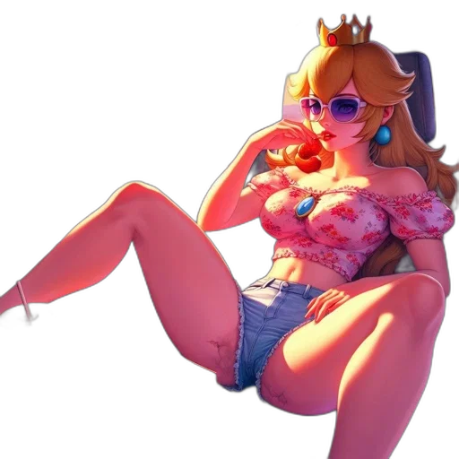 crown, dress, weapon, concept art, 3d render, vaporwave, pixel art, inside transparent PNG cut-out