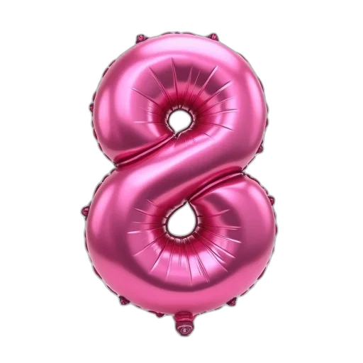 3d render, large, inflated, balloon, glossy, surface, deep, pink transparent PNG cut-out
