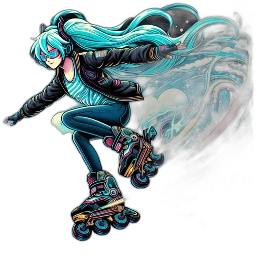 concept art, fantasy art, comic book art, anime, blue, woman, turquoise, hair transparent PNG cut-out