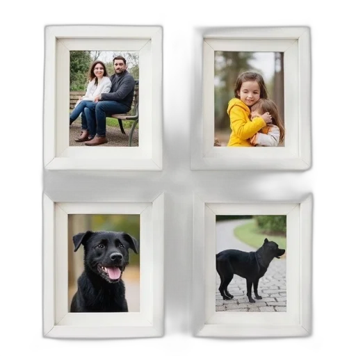 set, four, white, photo, frames, rounded, corners, each transparent PNG cut-out