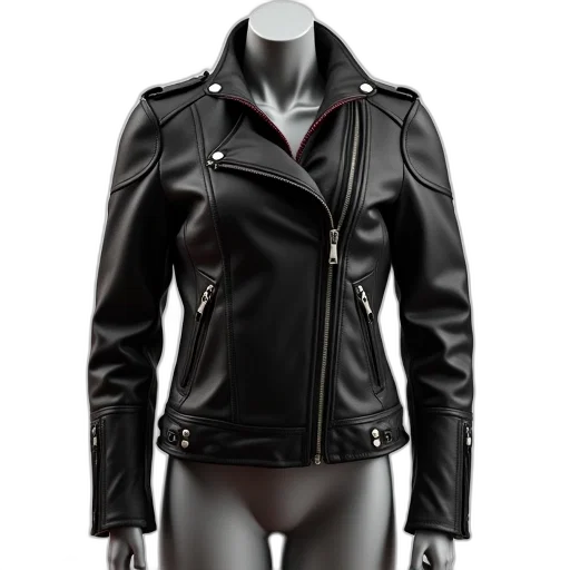 jacket, 3d render, concept art, cyberpunk, black, motorcycle, zipper, multiple transparent PNG cut-out