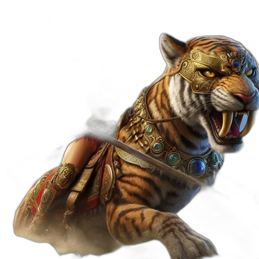 animal, creature, fantasy art, concept art, photorealistic, 3d render, warrior, woman transparent PNG cut-out