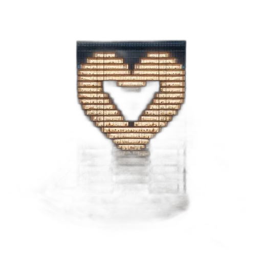 jewelry, crown, furniture, hat, 3d render, pixel art, earth tones, heart-shaped transparent PNG cut-out