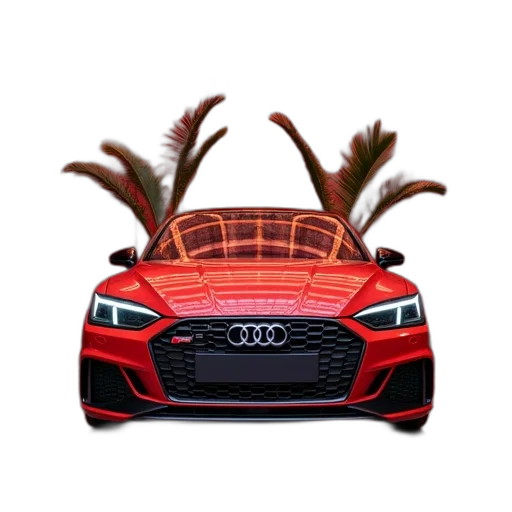 car, animal, hat, mask, 3d render, photorealistic, concept art, vaporwave transparent PNG cut-out
