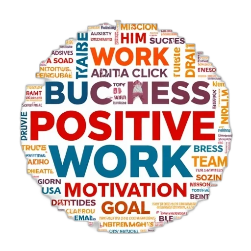 colorful, word, cloud, various, positive, words, such, success transparent PNG cut-out