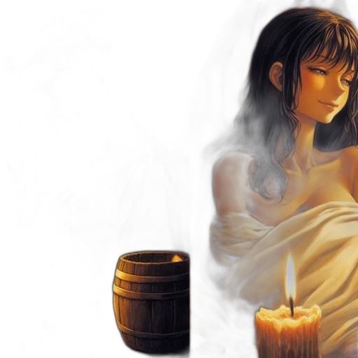 fantasy art, concept art, photorealistic, oil painting, fire, night, rain, fog transparent PNG cut-out