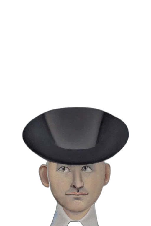 hat, face, mask, staff, cartoon, concept art, photorealistic, 3d render transparent PNG cut-out