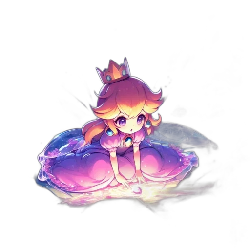 crown, dress, creature, staff, concept art, fantasy art, pixel art, anime transparent PNG cut-out
