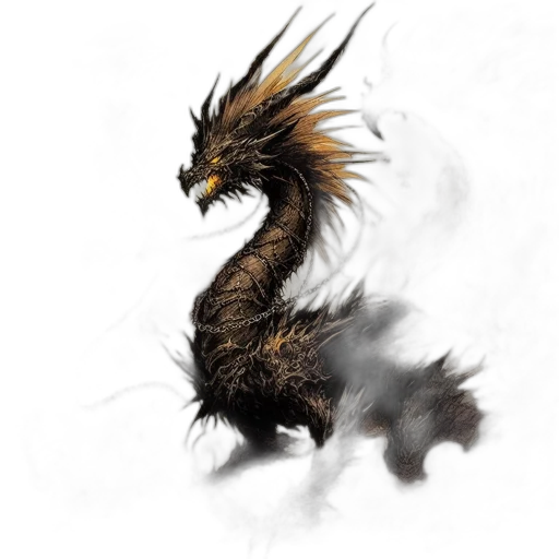 dragon, creature, animal, staff, fantasy art, concept art, photorealistic, watercolor transparent PNG cut-out