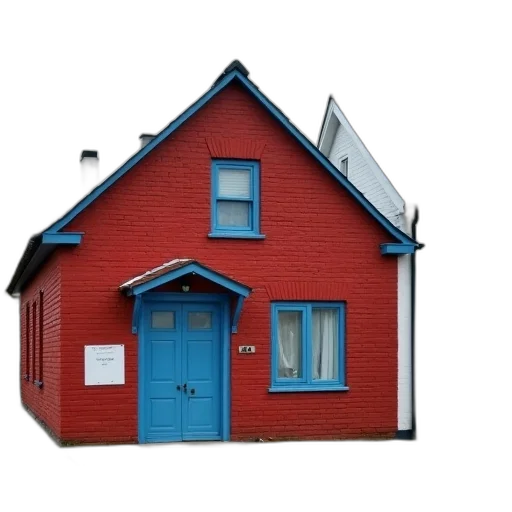 building, furniture, 3d render, photorealistic, concept art, blue, colorful, red transparent PNG cut-out