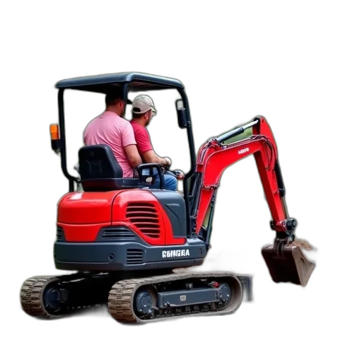 robot, car, weapon, furniture, red, black, mini, excavator transparent PNG cut-out