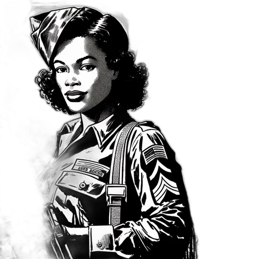 jacket, comic book art, cartoon, photorealistic, concept art, resolute, female, soldier transparent PNG cut-out