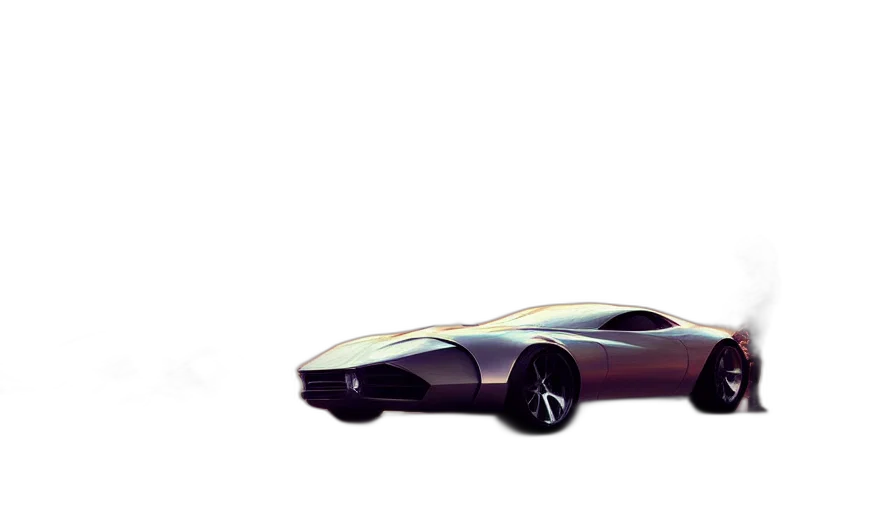 car, concept art, 3d render, photorealistic, watercolor, street, scene, retro transparent PNG cut-out