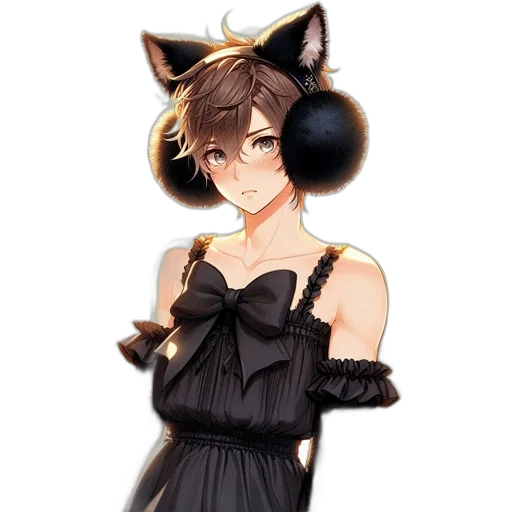 staff, dress, anime, pixel art, concept art, fantasy art, monochrome, dark transparent PNG cut-out