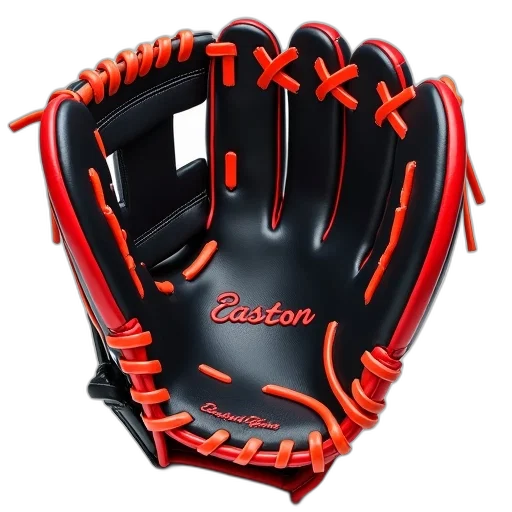 weapon, close-up, image, black, red, baseball, glove, brand transparent PNG cut-out