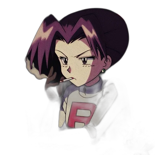 hair, staff, face, jacket, anime, pixel art, cartoon, concept art transparent PNG cut-out