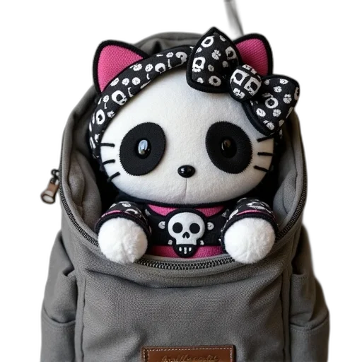 hello, kitty, skull, bow transparent PNG cut-out