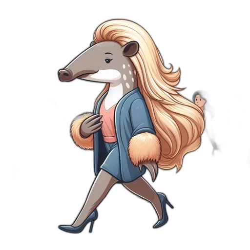 creature, animal, staff, hair, concept art, cartoon, fantasy art, pixel art transparent PNG cut-out