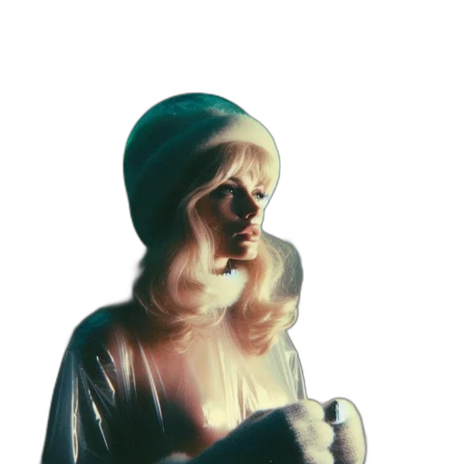 face, mask, dress, hat, 3d render, concept art, vaporwave, photorealistic transparent PNG cut-out