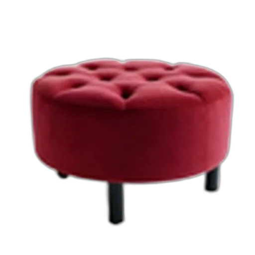 furniture, hat, crown, 3d render, red, plush, round, ottoman transparent PNG cut-out