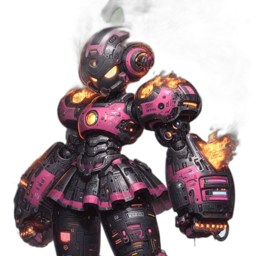 robot, weapon, mask, concept art, cyberpunk, fantasy art, 3d render, outer space transparent PNG cut-out