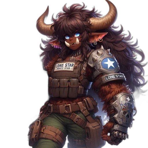 concept art, fantasy art, pixel art, comic book art, fantastical, human-beast, hybrid, wearing transparent PNG cut-out