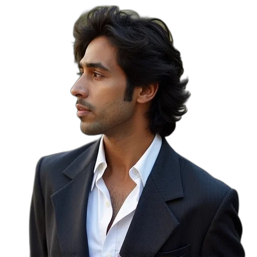 jacket, staff, face, hair transparent PNG cut-out