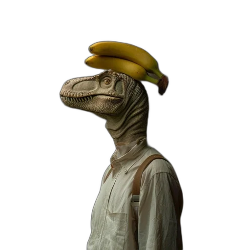 hat, staff, animal, creature, concept art, 3d render, photorealistic, tyrannosaurus transparent PNG cut-out