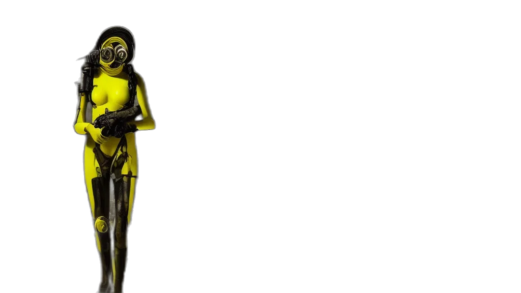 robot, staff, 3d render, concept art transparent PNG cut-out