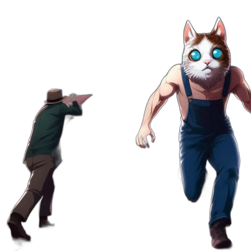 animal, creature, mask, staff, concept art, pixel art, 3d render, anime transparent PNG cut-out
