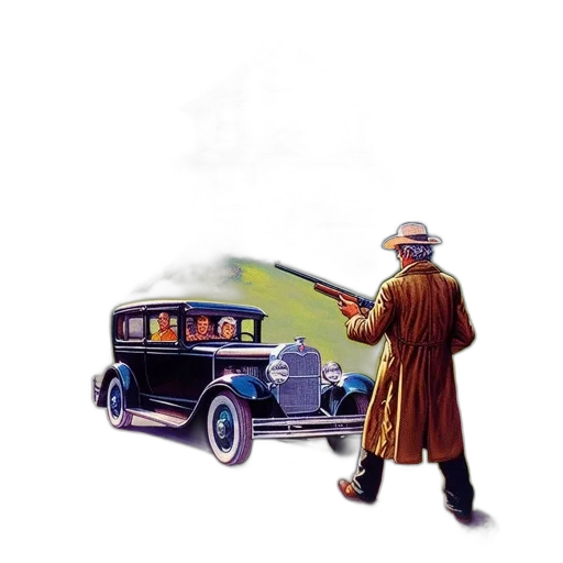 car, jacket, staff, concept art, photorealistic, oil painting, city street, fog transparent PNG cut-out