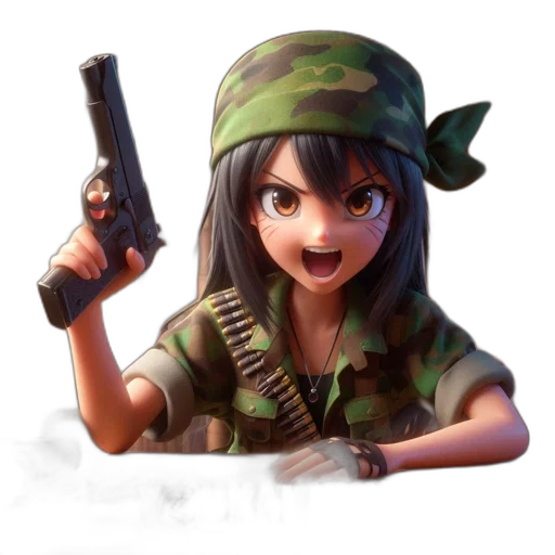 weapon, staff, face, animal, concept art, 3d render, anime, cartoon transparent PNG cut-out