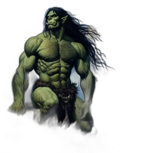 creature, comic book art, concept art, fantasy art, photorealistic, green, calming, image transparent PNG cut-out