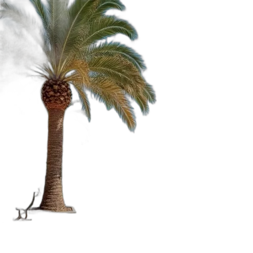 umbrella, hair, tree, hat, concept art, photorealistic, 3d render, sunny transparent PNG cut-out