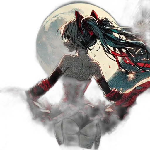 mask, dress, concept art, anime, fantasy art, comic book art, outer space, fire transparent PNG cut-out