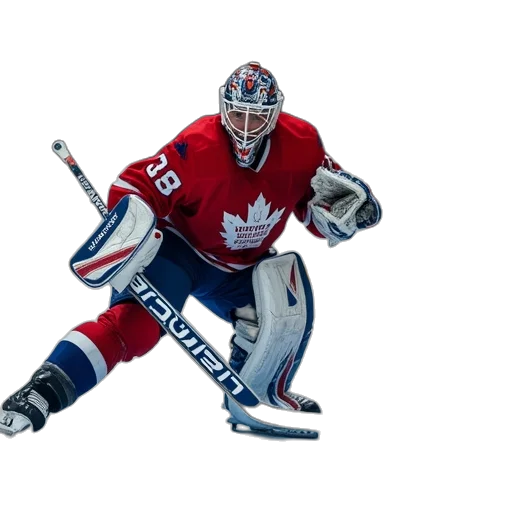 goaltender, sticks, his, hockey transparent PNG cut-out