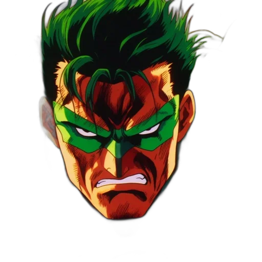 mask, face, comic book art, concept art, anime, pixel art, green, animated transparent PNG cut-out