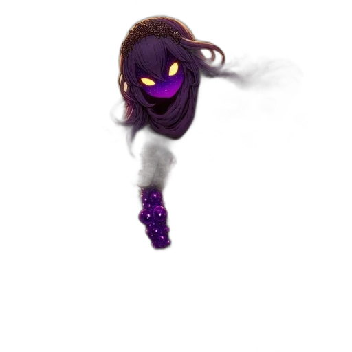 mask, staff, creature, hair, concept art, 3d render, pixel art, fantasy art transparent PNG cut-out