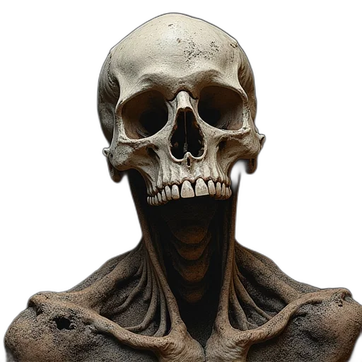 face, mask, creature, robot, 3d render, photorealistic, concept art, cover transparent PNG cut-out