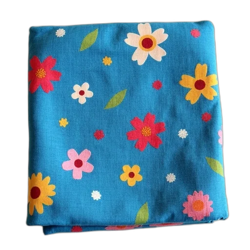 flower, dress, blue, colorful, fabric, floral, pattern, laid transparent PNG cut-out